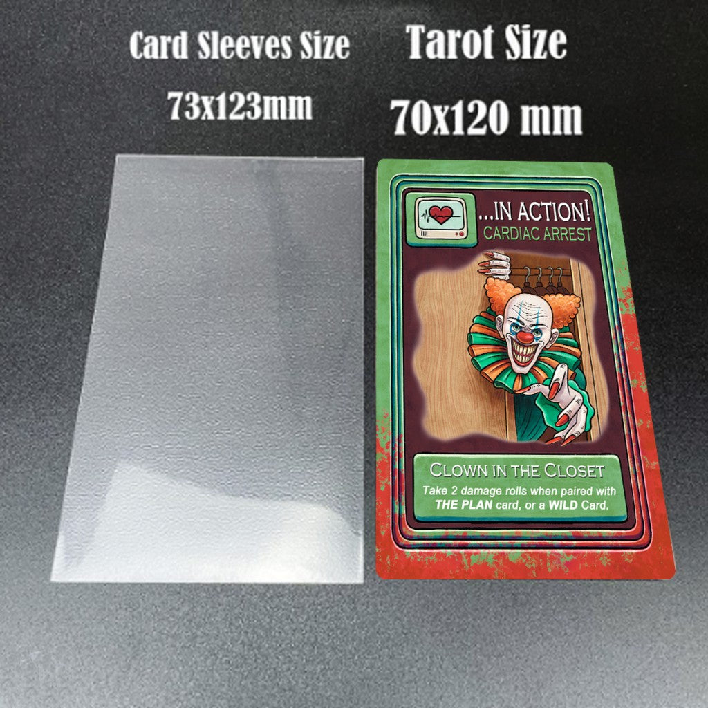 200 Tarot Card Protective Sleeves for "Til Death" Action Cards.